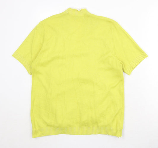 Lizzi Clarke Womens Green V-Neck Acrylic Pullover Jumper Size S