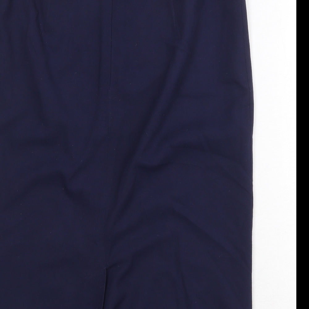 Berkertex Womens Blue Polyester A-Line Skirt Size 32 in Button