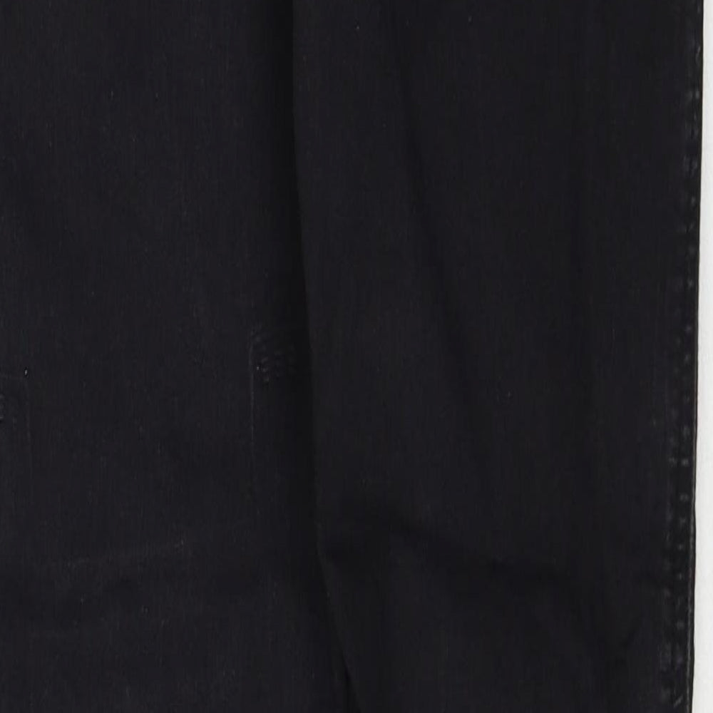 M&Co Womens Black Cotton Skinny Jeans Size 10 Regular Zip