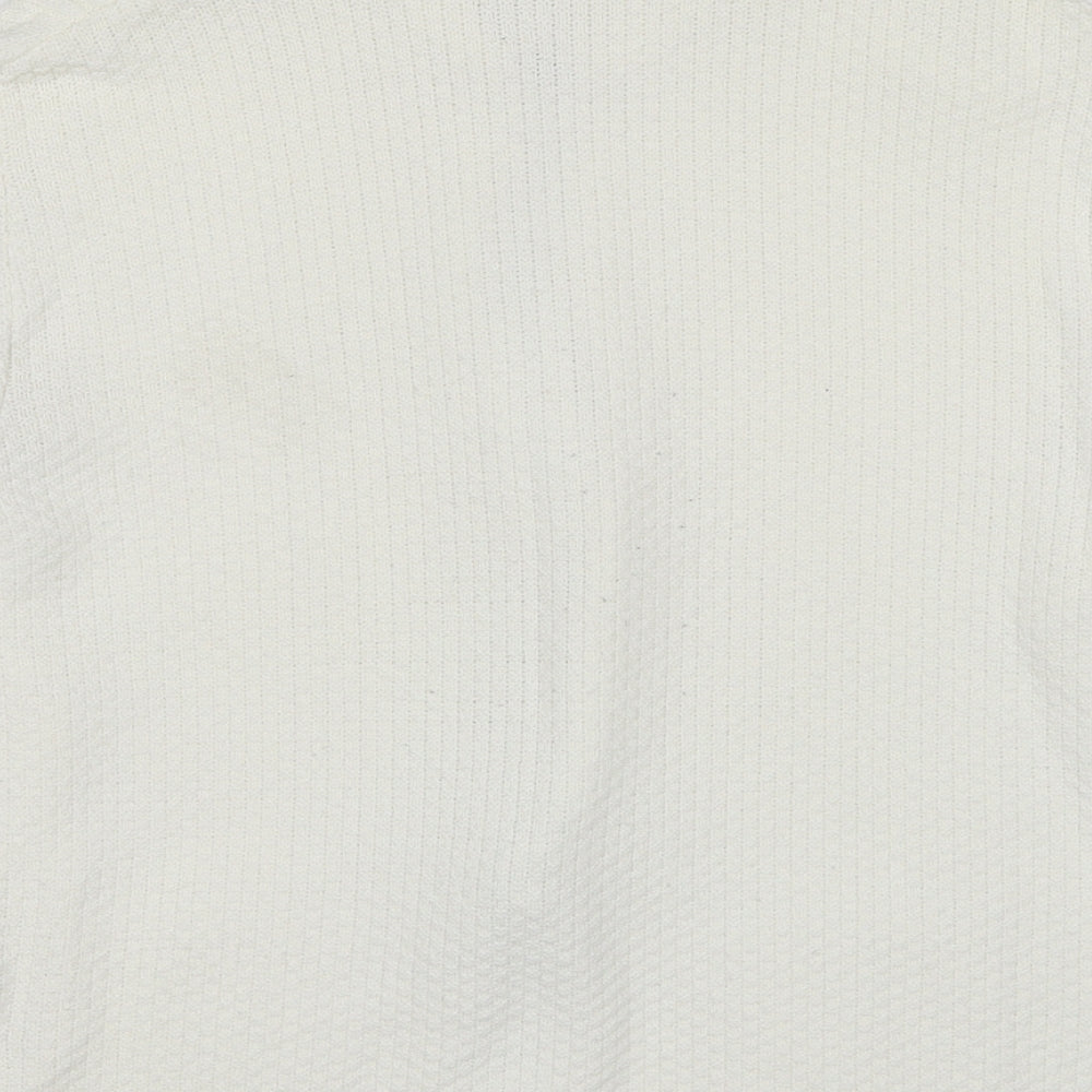 Glimpse Womens White Collared Polyester Full Zip Jumper Size L