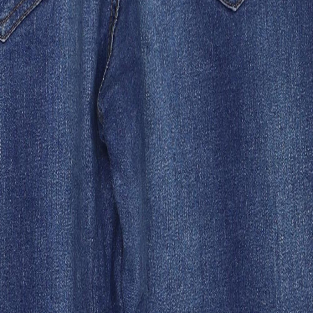 Select Womens Blue Cotton Blend Straight Jeans Size 10 Regular Zip