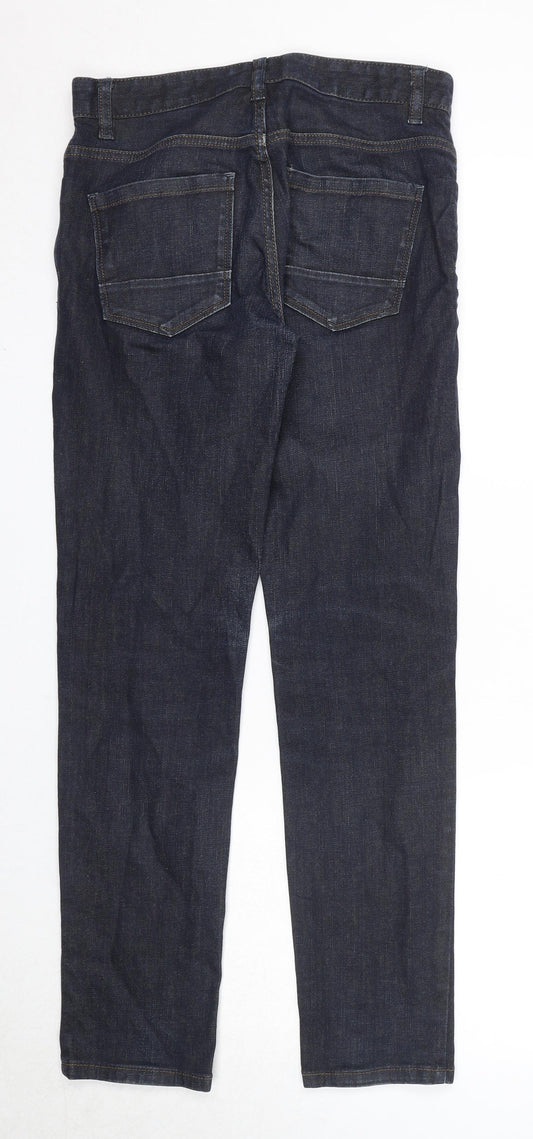 NEXT Mens Blue Cotton Straight Jeans Size 28 in Slim Zip