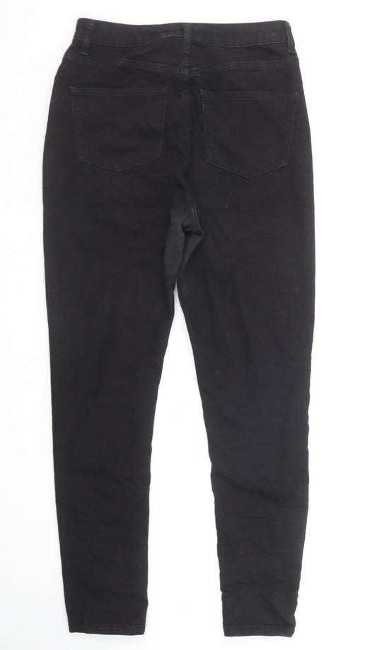 Boohoo Womens Black Cotton Skinny Jeans Size 10 Regular Zip
