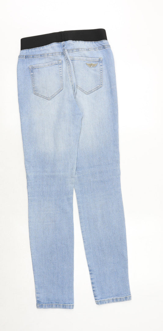 Back view of AriZona women’s blue polyester jegging jeans, size UK 27, in regular