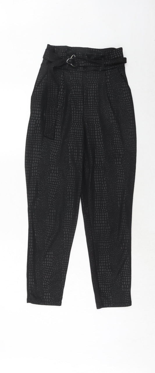 Womens UK Size 8 PRETTYLITTLETHING Regular Fit Black Trousers