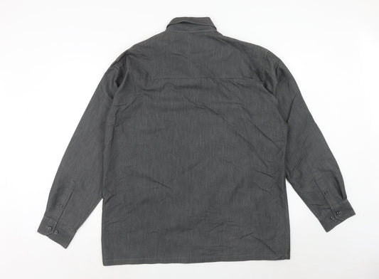 Mens UK Size XL Ciro Citterio Grey Button-Up Long Sleeve Casual Shirt