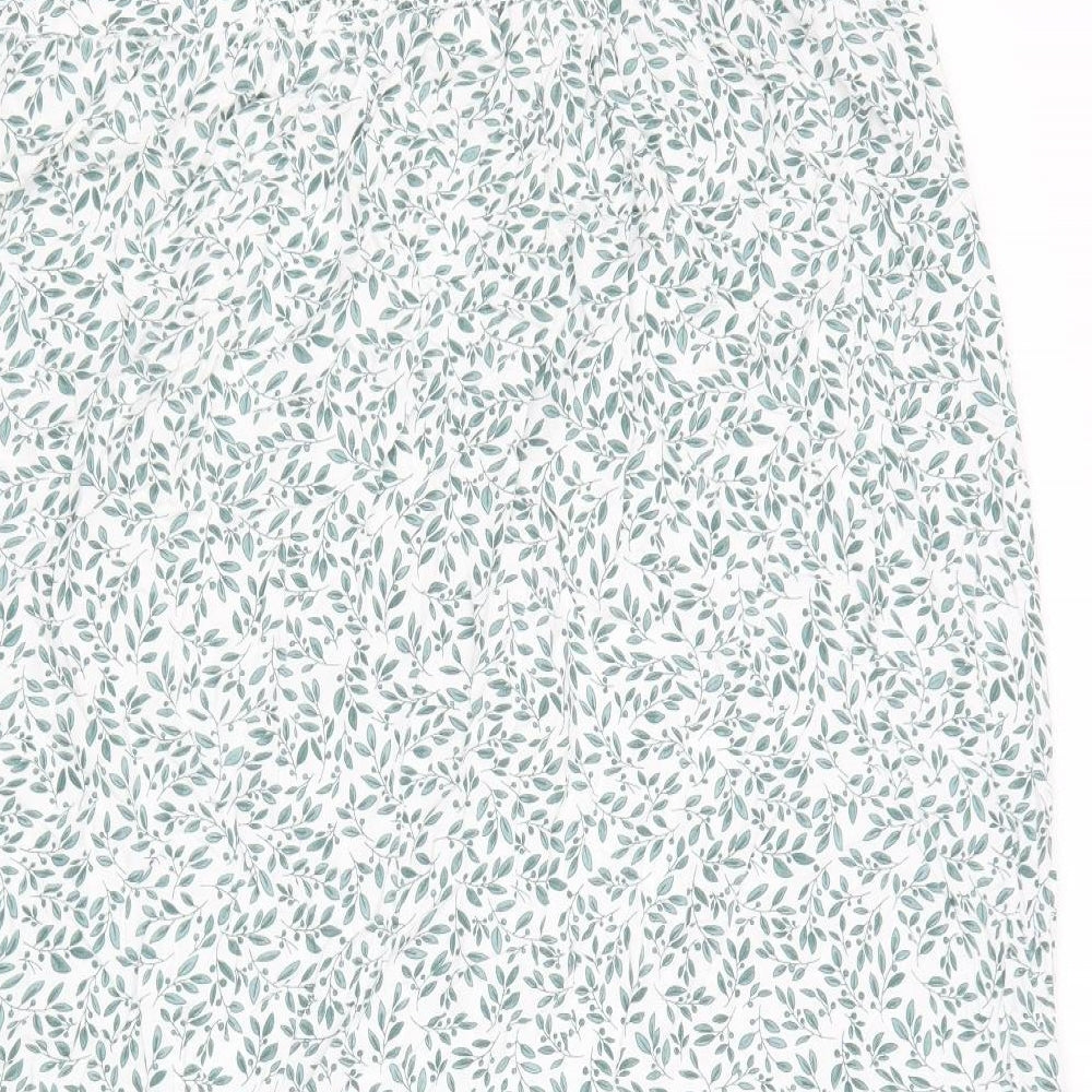 dusk Womens Green Floral Viscose Slip Dress Size L Square Neck Pullover