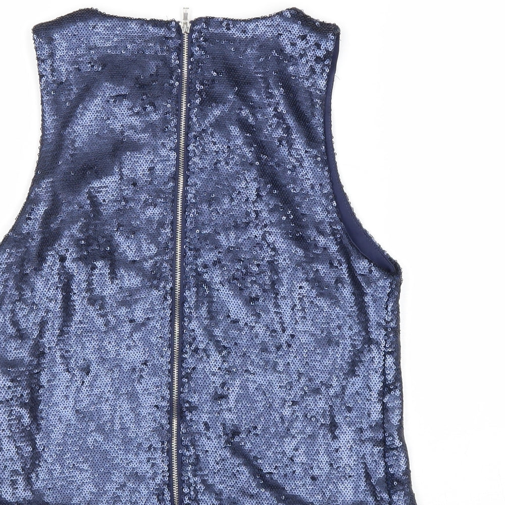 Womens UK Size 8 Apricot Blue Basic Tank