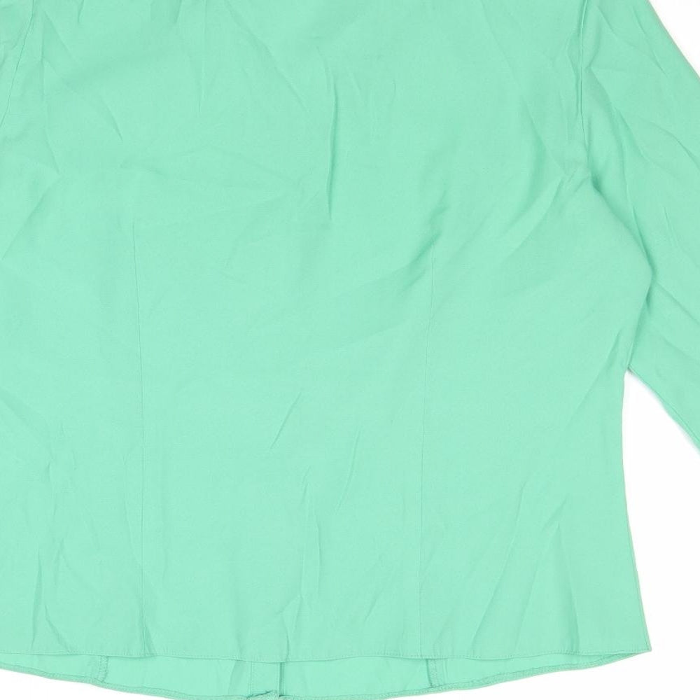 Womens UK Size 14 BHS Green Basic Button-Up