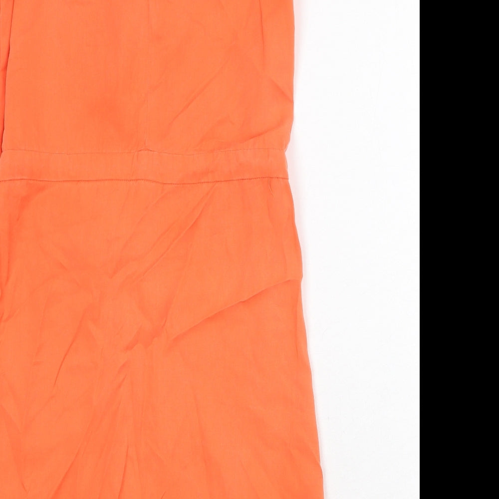 Gap Womens Orange Lyocell Trapeze & Swing Size XS Round Neck Button