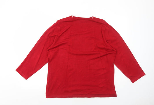 Womens UK Size L Bonmarché Red Pullover Jumper