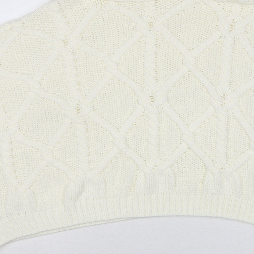 Womens UK Size 16 PRETTYLITTLETHING White Pullover Jumper