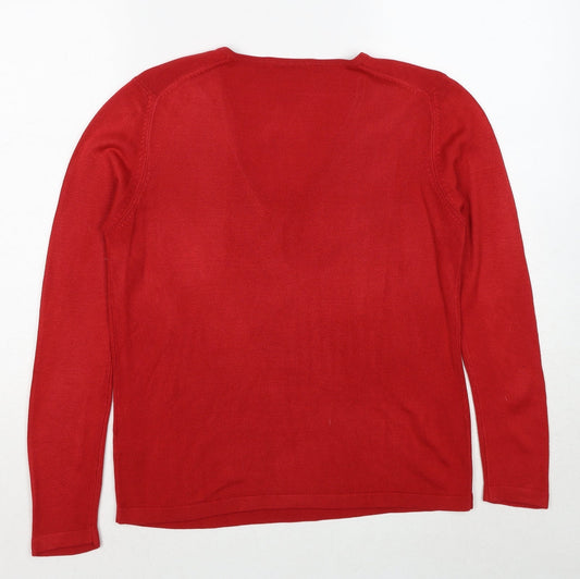 Womens UK Size 10 Marks and Spencer Red Pullover Jumper