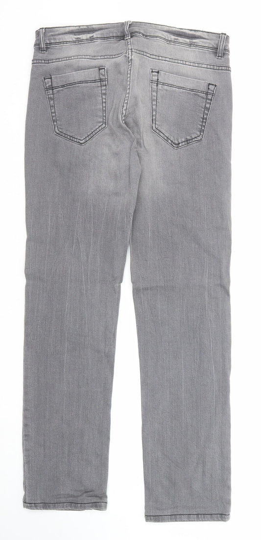 Womens UK Size 8 Up Fashion Regular Fit Straight Grey Jeans
