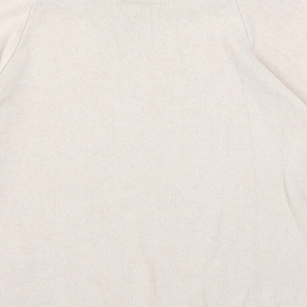 Basic Womens Pink Boat Neck Cotton Pullover Jumper Size L