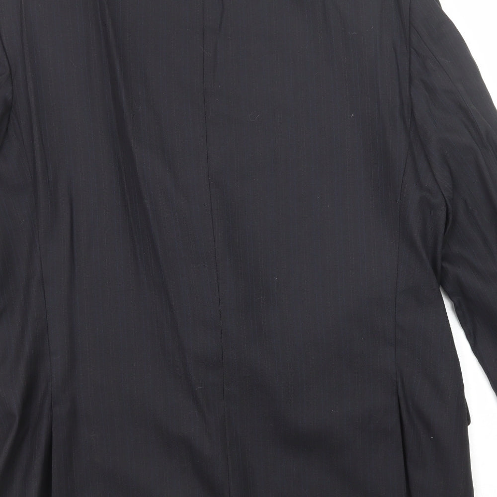 Cadini Mens Black Striped Wool Jacket Suit Jacket Size 40 Regular