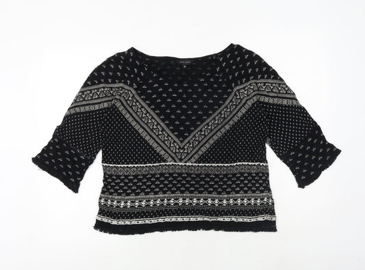 Womens UK Size 10 New Look Black Basic Blouse