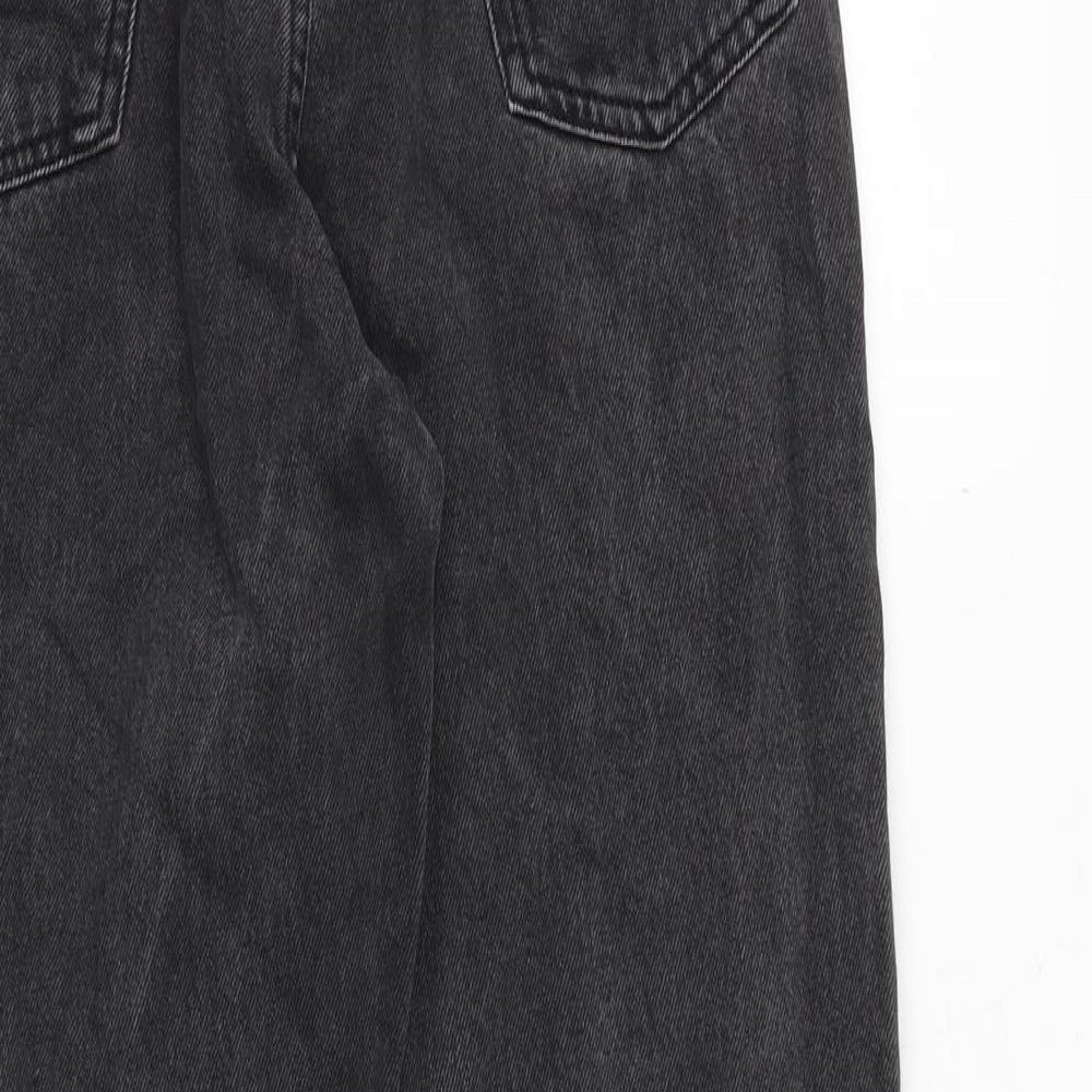 COLLUSION Womens Black Cotton Straight Jeans Size 24 in L30 in Regular Zip