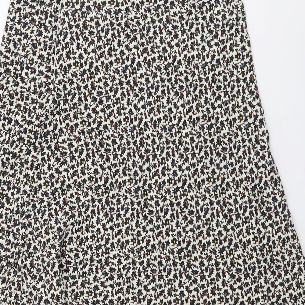 Marks and Spencer Womens Multicoloured Floral Polyester Swing Skirt Size 28 in Zip