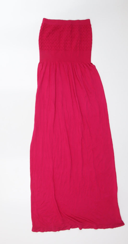 Ocean Club Womens Pink Modal Fit & Flare Size S Off the Shoulder Pullover