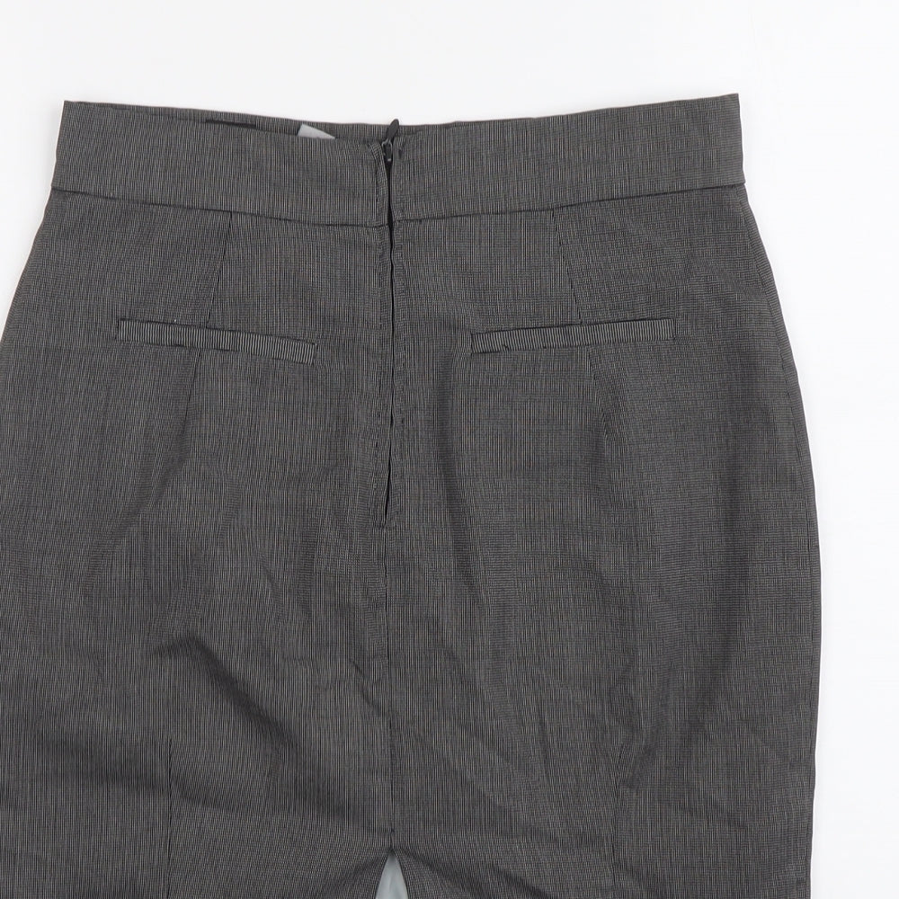 H&M Womens Grey Polyester A-Line Skirt Size 14 Zip