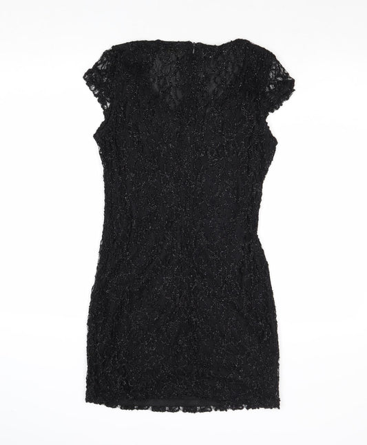 Pussycat London Womens Black Polyamide A-Line Size M Round Neck Pullover