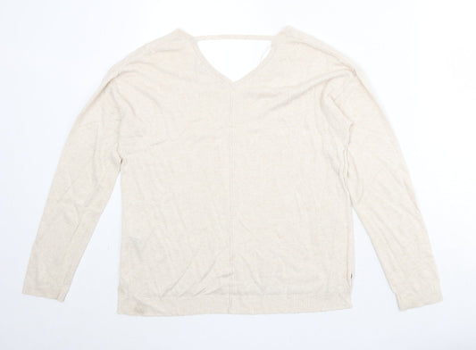 Womens UK Size 12 Marks and Spencer Beige Pullover Jumper