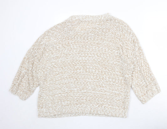 Womens UK Size L bonmar Beige Pullover Jumper
