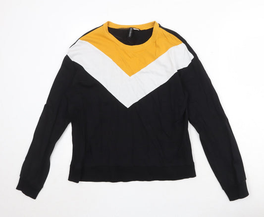 Womens UK Size S Divided Black Pullover Sweatshirt