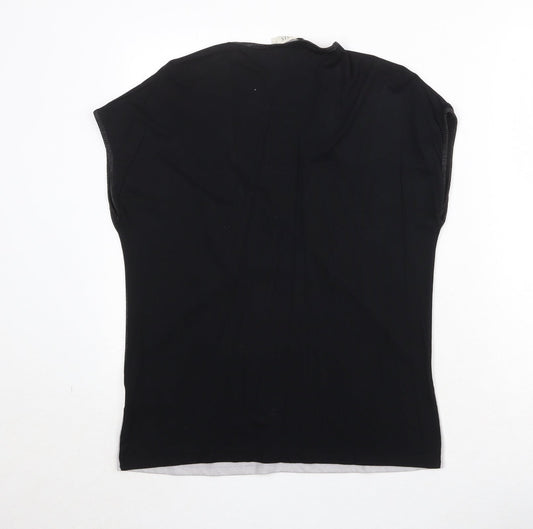 Womens UK Size S Oasis Black Basic T-Shirt