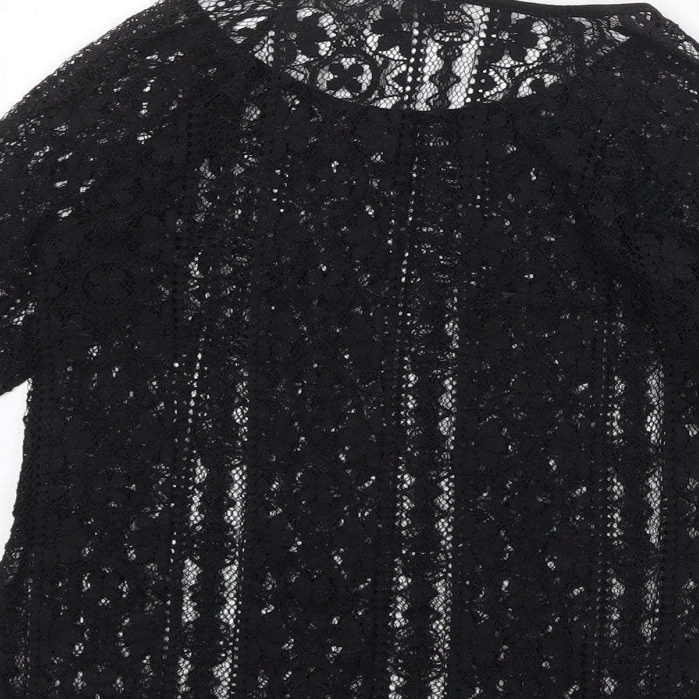 Womens UK Size 6 Warehouse Black Basic Blouse