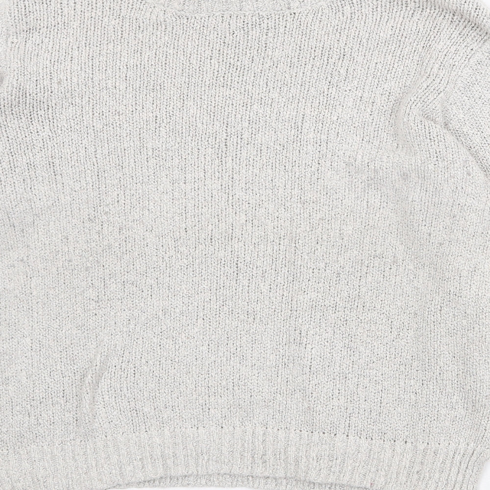 Garage Womens Grey Round Neck Acrylic Pullover Jumper Size XL