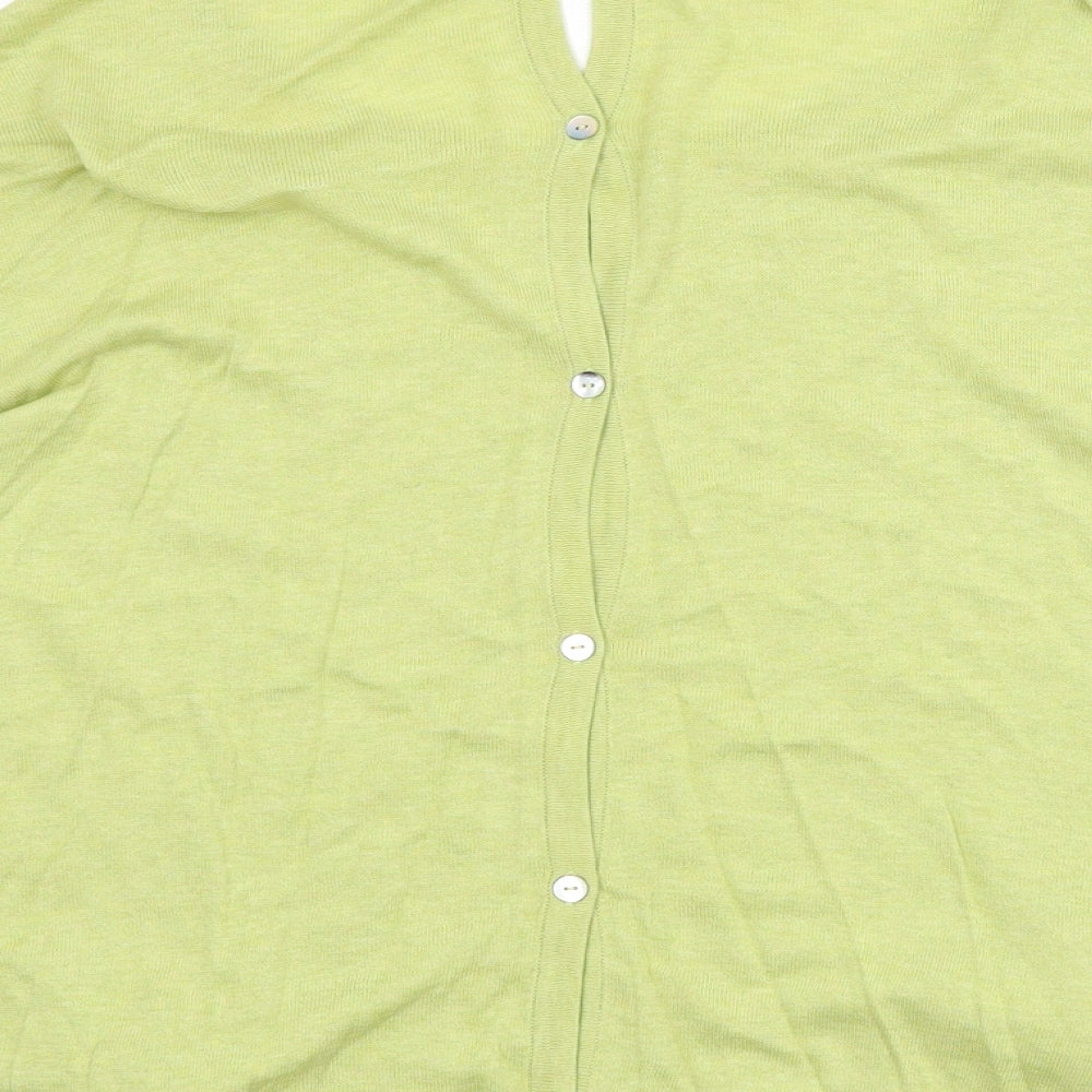Saskia Womens Green Round Neck Cotton Pullover Jumper Size XL