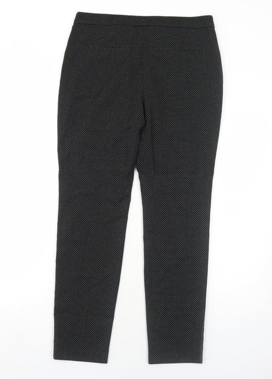 BAF Womens Black Polka Dot Polyester Trousers Size 10 Regular Zip