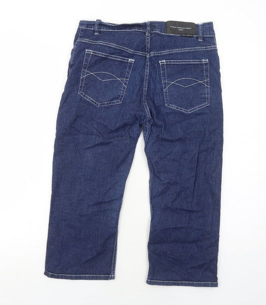 French Connection Womens Blue Cotton Skimmer Shorts Size 6 Regular Zip