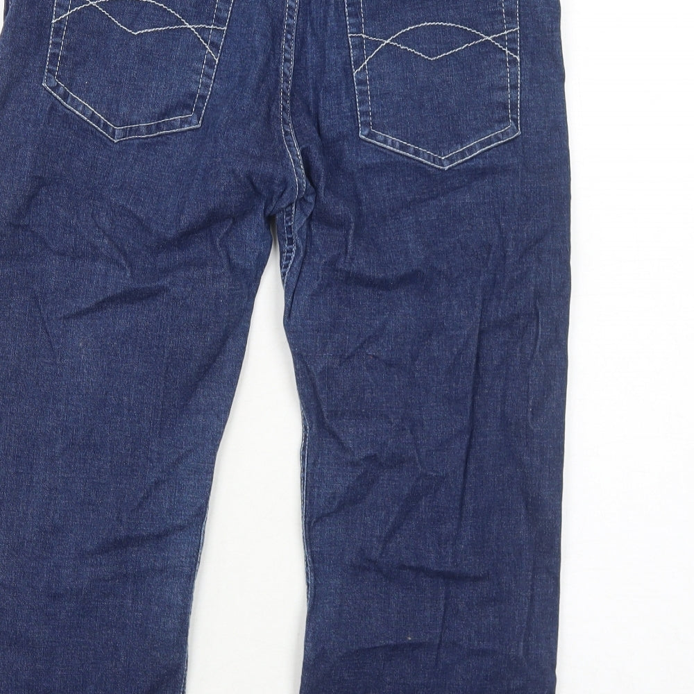 French Connection Womens Blue Cotton Skimmer Shorts Size 6 Regular Zip