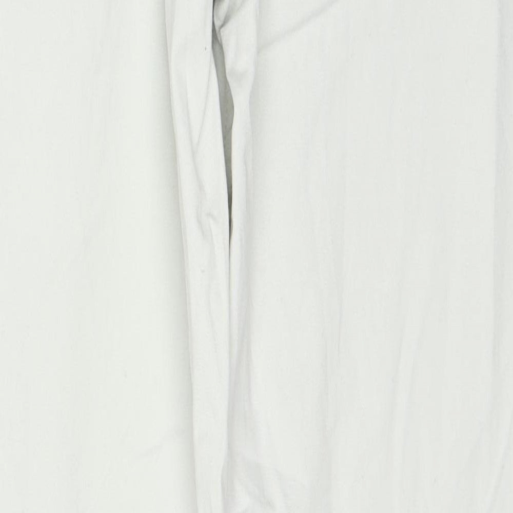 Zara Womens Ivory Cotton Skinny Jeans Size XL Slim Zip