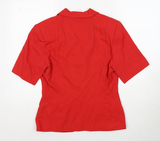C&A Womens Red Jacket Blazer Size 12 Button
