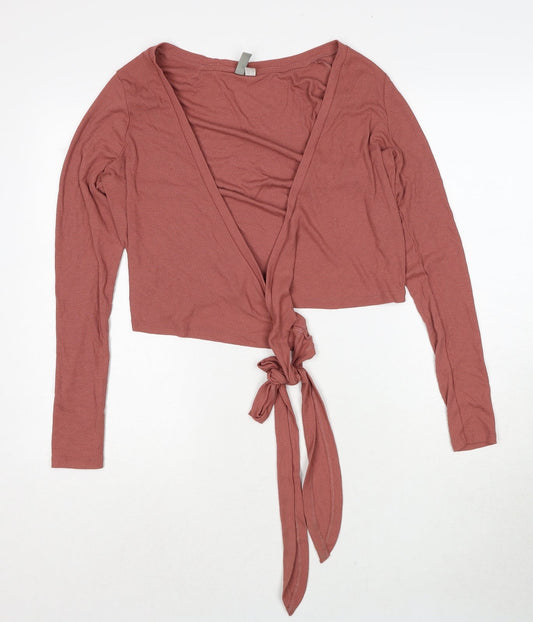 ASOS Womens Beige V-Neck Viscose Wrap Jumper Size 12