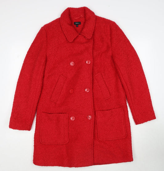 Womens UK Size 10 NEXT Red Overcoat