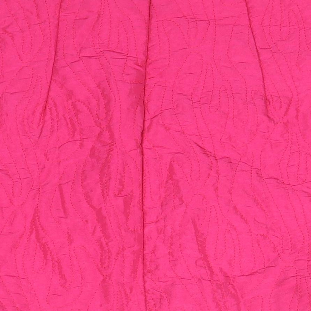 Bershka Womens Pink Geometric Polyester Mini Skirt Size XS Zip
