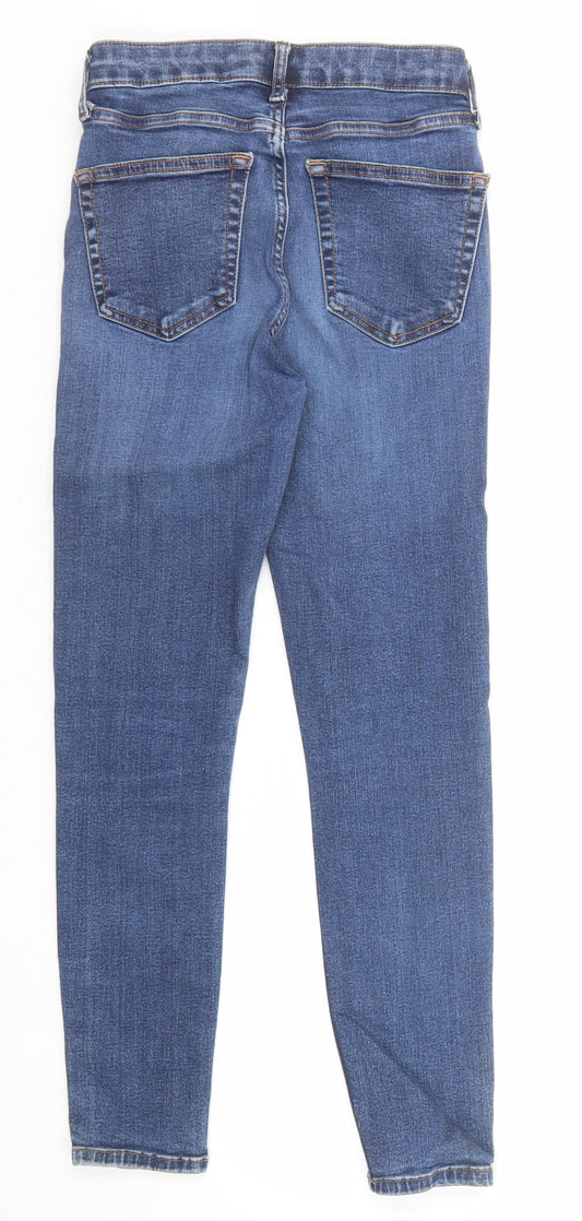 Topshop Womens Blue Cotton Skinny Jeans Size 26 in L30 in Regular Zip