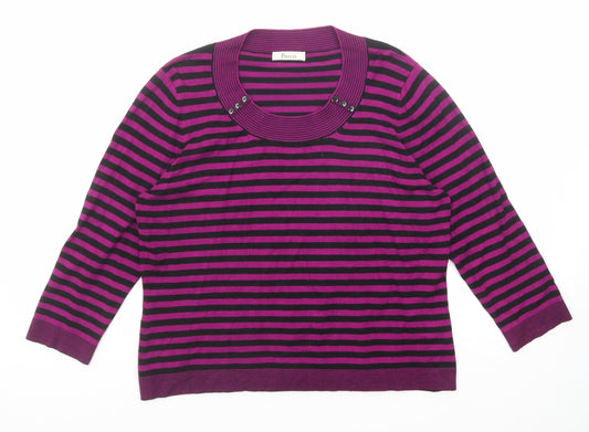 Womens UK Size L Precis Purple Pullover Jumper