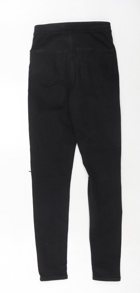 Topshop Womens Black Cotton Skinny Jeans Size 28 in L32 in Regular Zip