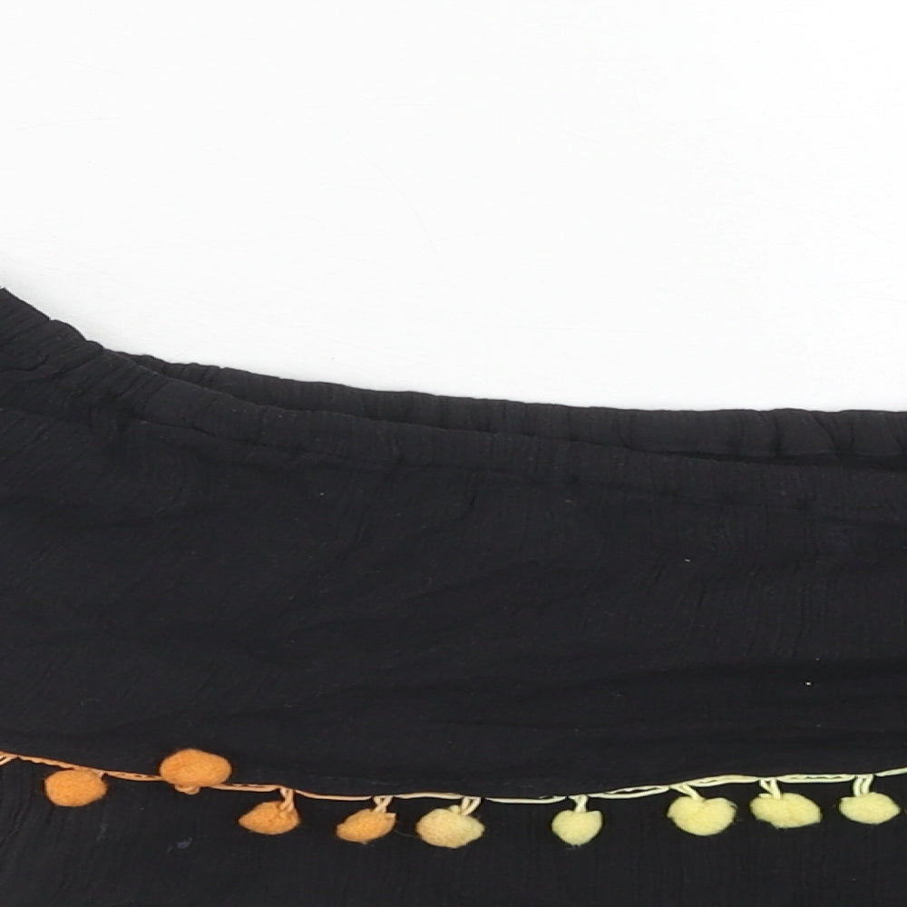 Boohoo Womens Black Cotton Basic Tank Size L Off the Shoulder