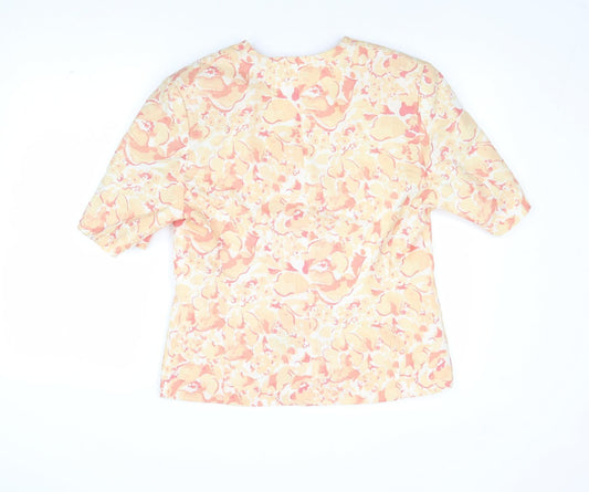 C&A Womens Multicoloured Floral Jacket Blazer Size 14 Button