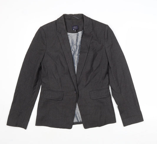 Womens UK Size 10 Marks and Spencer Regular Grey Blazer