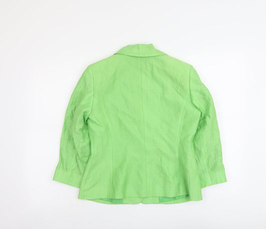 Precis Womens Green Linen Jacket Blazer Size 10
