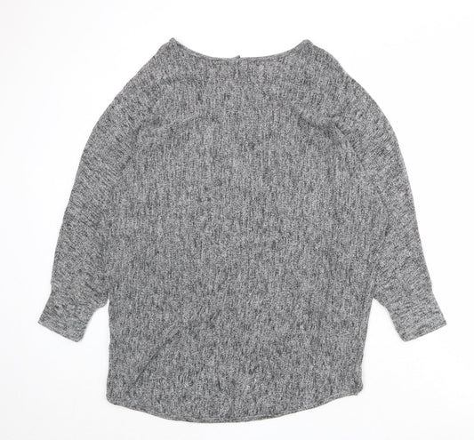 Izabel Womens Grey Round Neck Polyester Pullover Jumper Size 14