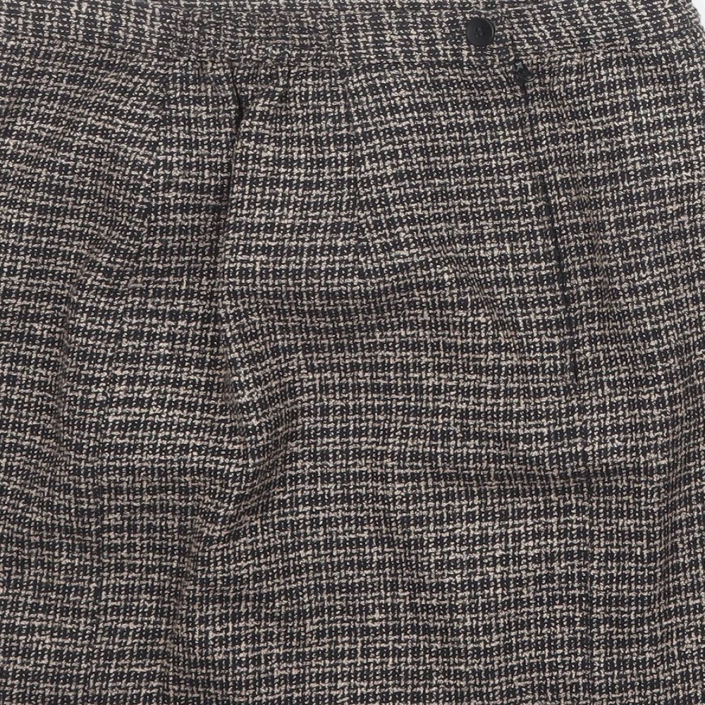 Norton Womens Brown Geometric Polyester A-Line Skirt Size 6 Zip